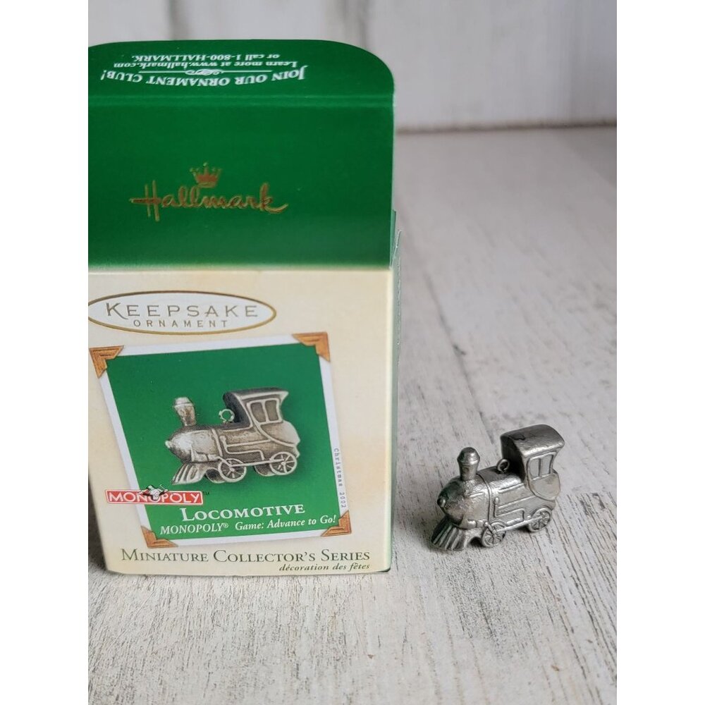 Hallmark locomotive Monopoly game Adventure to go miniature ornament Xmas